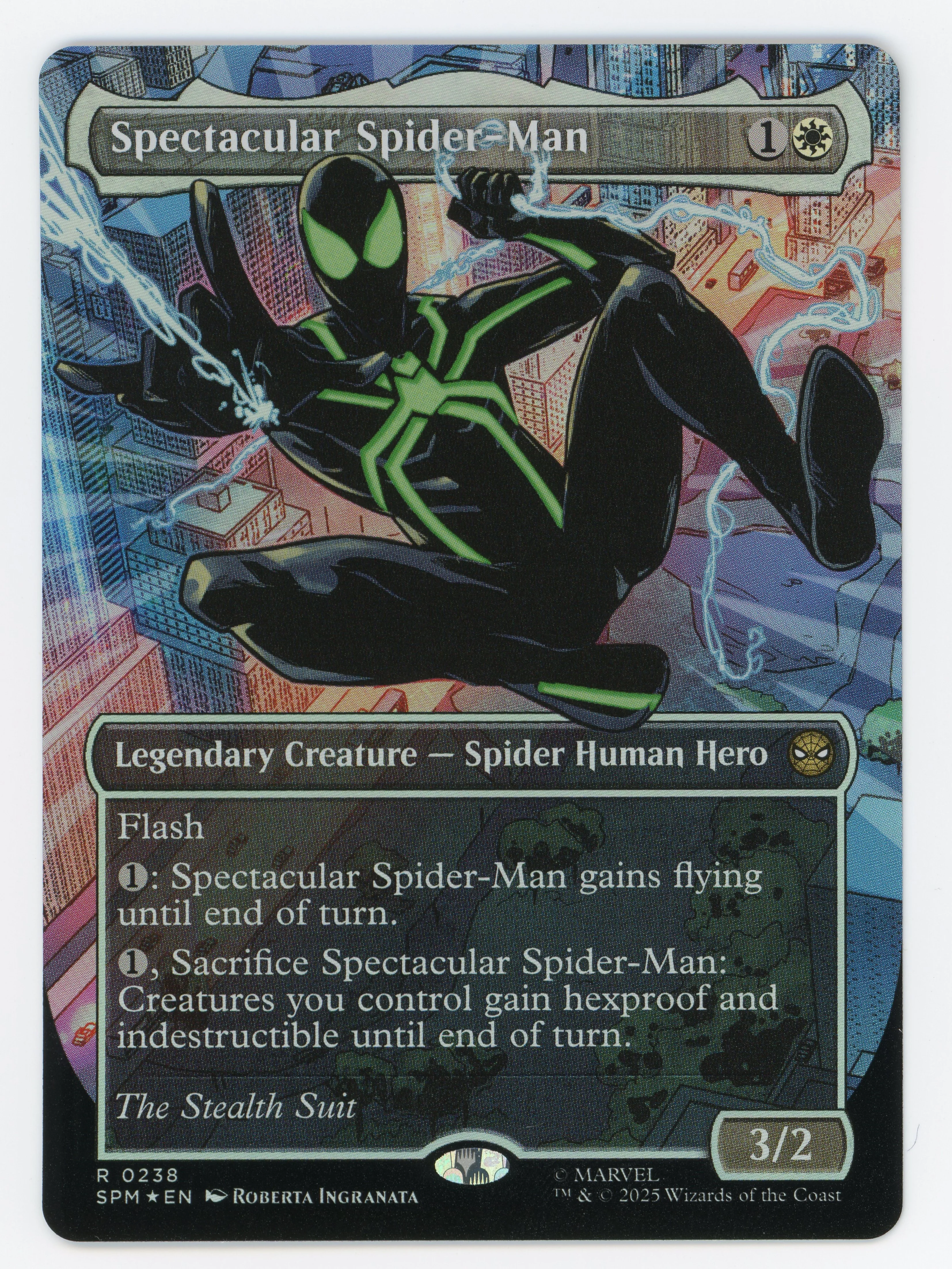 Spectacular Spider-Man - Borderless - Costume Change - Stealth - Textured Foil - Scan 13703