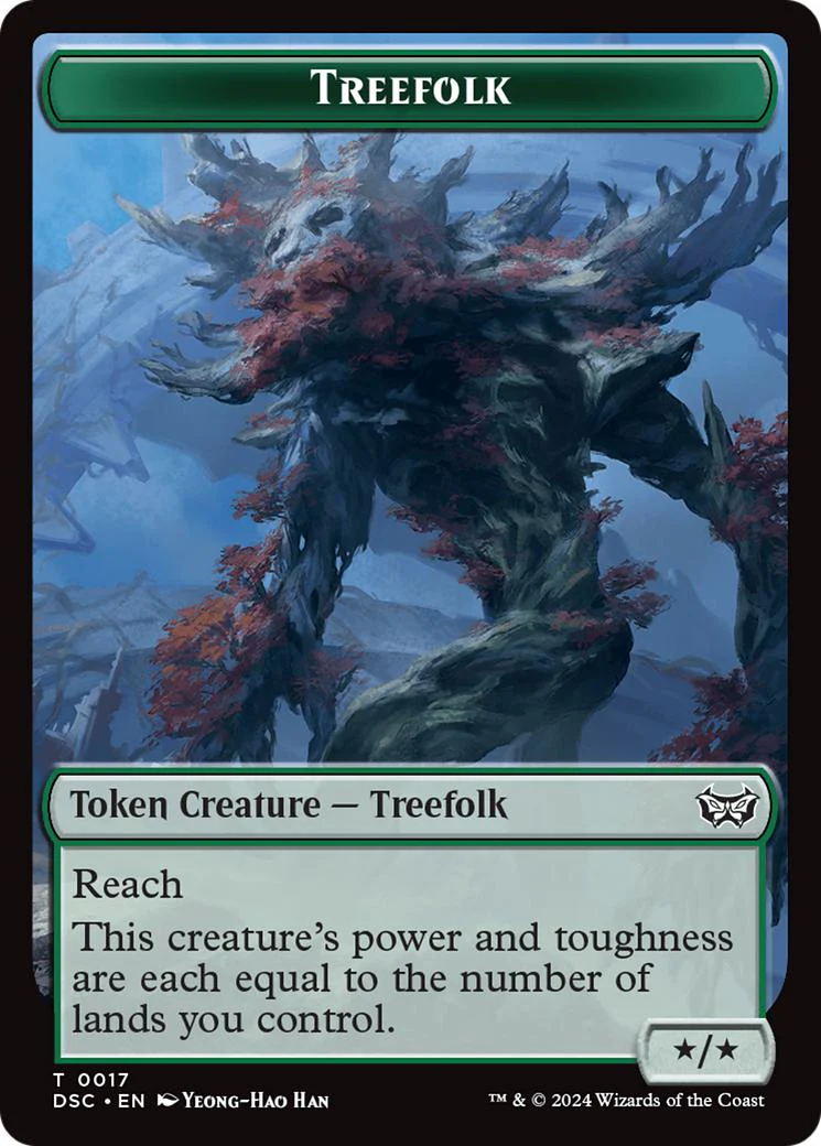Spider Token (16) // Treefolk Token (17) [Duskmourn: House of Horror: Commander: Tokens] [Non-Foil] - Image 2
