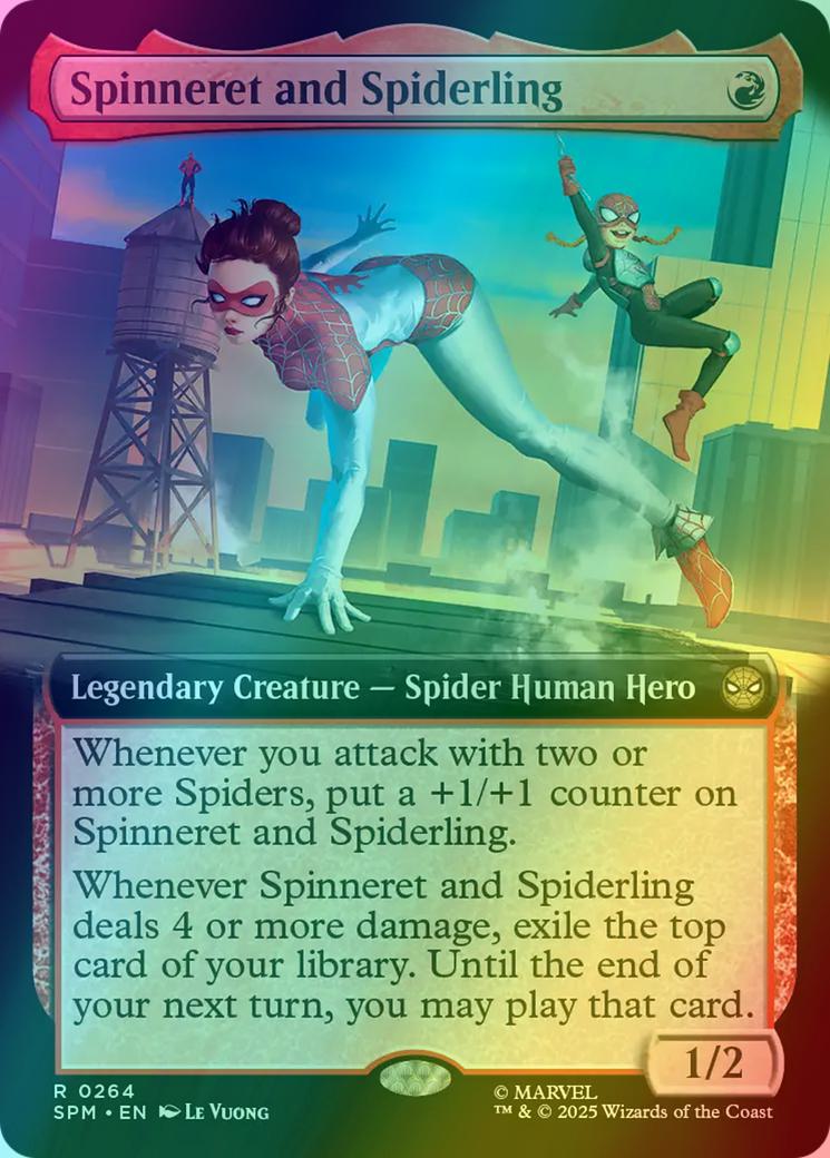Spinneret and Spiderling [264] [Extended Art] [Marvel's Spider-Man] [Foil]