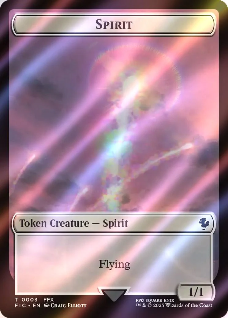 Hero Token (26) // Spirit Token (03) [TFIN/TFIC Set Symbol] [FINAL FANTASY: Commander: Tokens] [Surge Foil] - Image 2