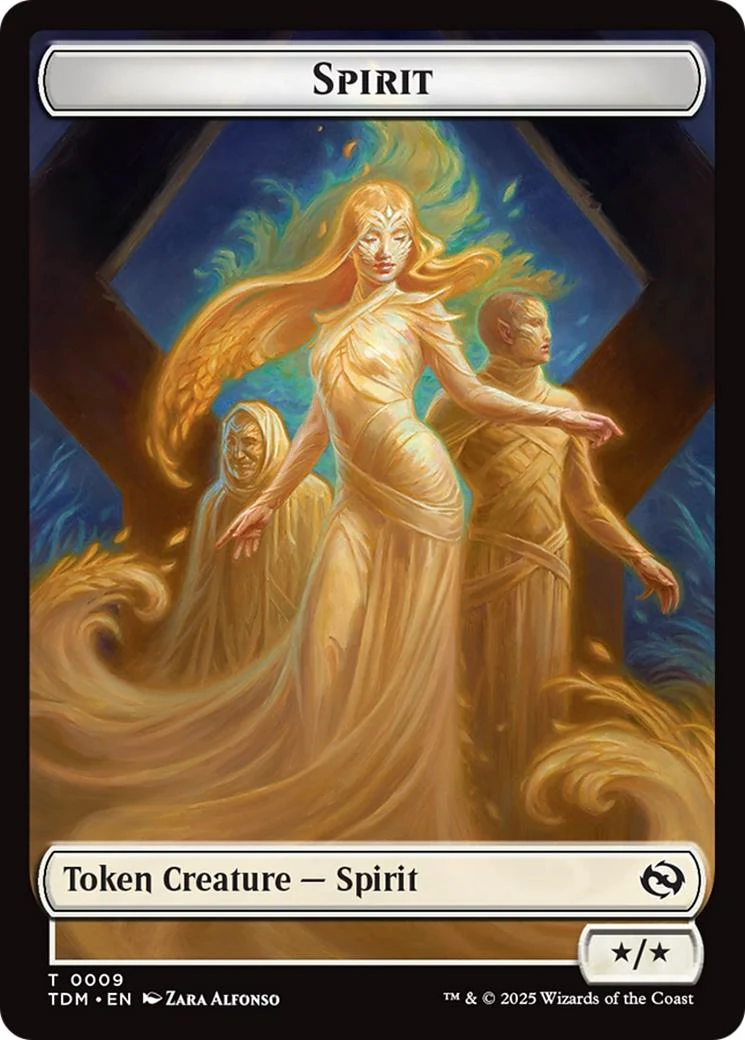 Spirit Token (08) // Spirit Token (09) [Tarkir: Dragonstorm: Tokens] [Non-Foil] - Image 2