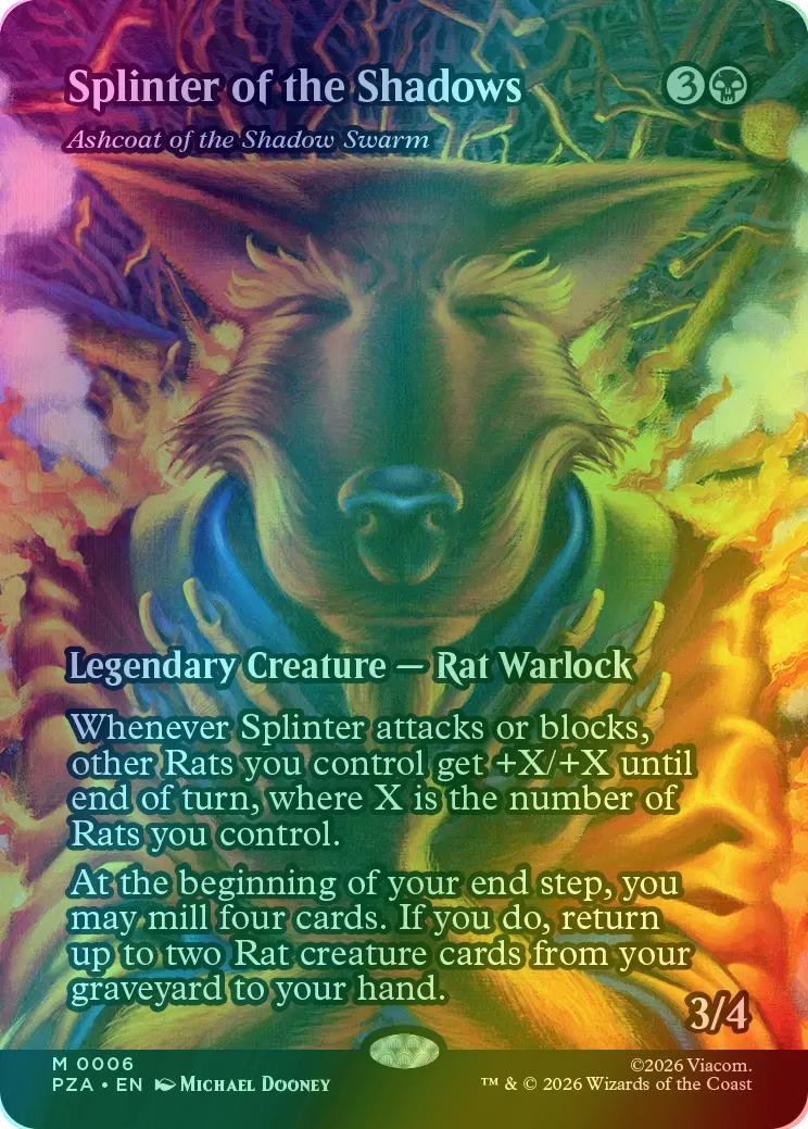 Splinter of the Shadows - Ashcoat of the Shadow Swarm [6] [Borderless] [Teenage Mutant Ninja Turtles Source Material] [Foil]