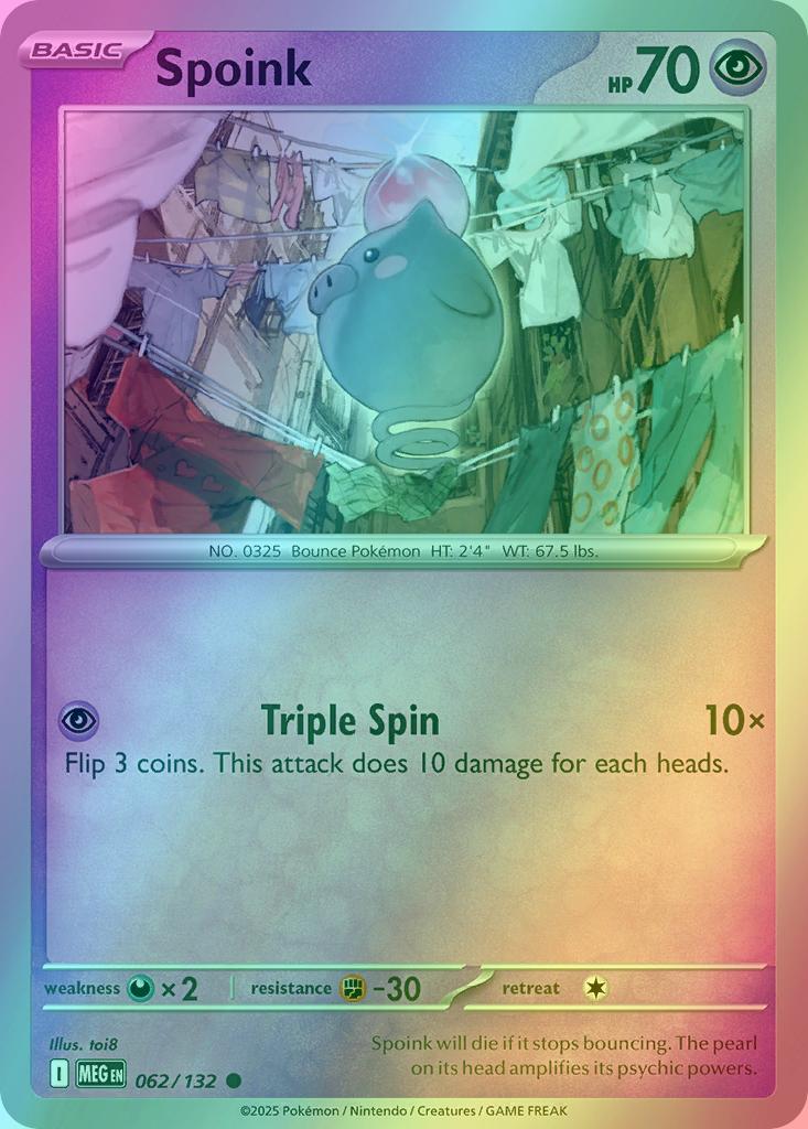 Spoink - 062/132 - Common [me01-062] [Reverse Holo]