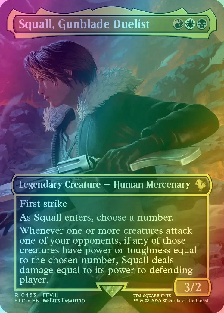 Squall, Gunblade Duelist [453] [Borderless] [Scene] [FINAL FANTASY: Commander] [Foil]
