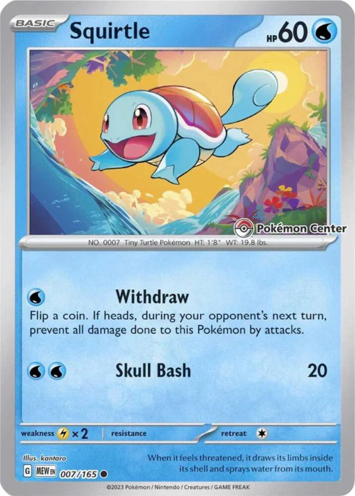 Squirtle - 007/165 - Promo [Pokémon Center Exclusive] [sv035msp-007] [Reverse Holo]