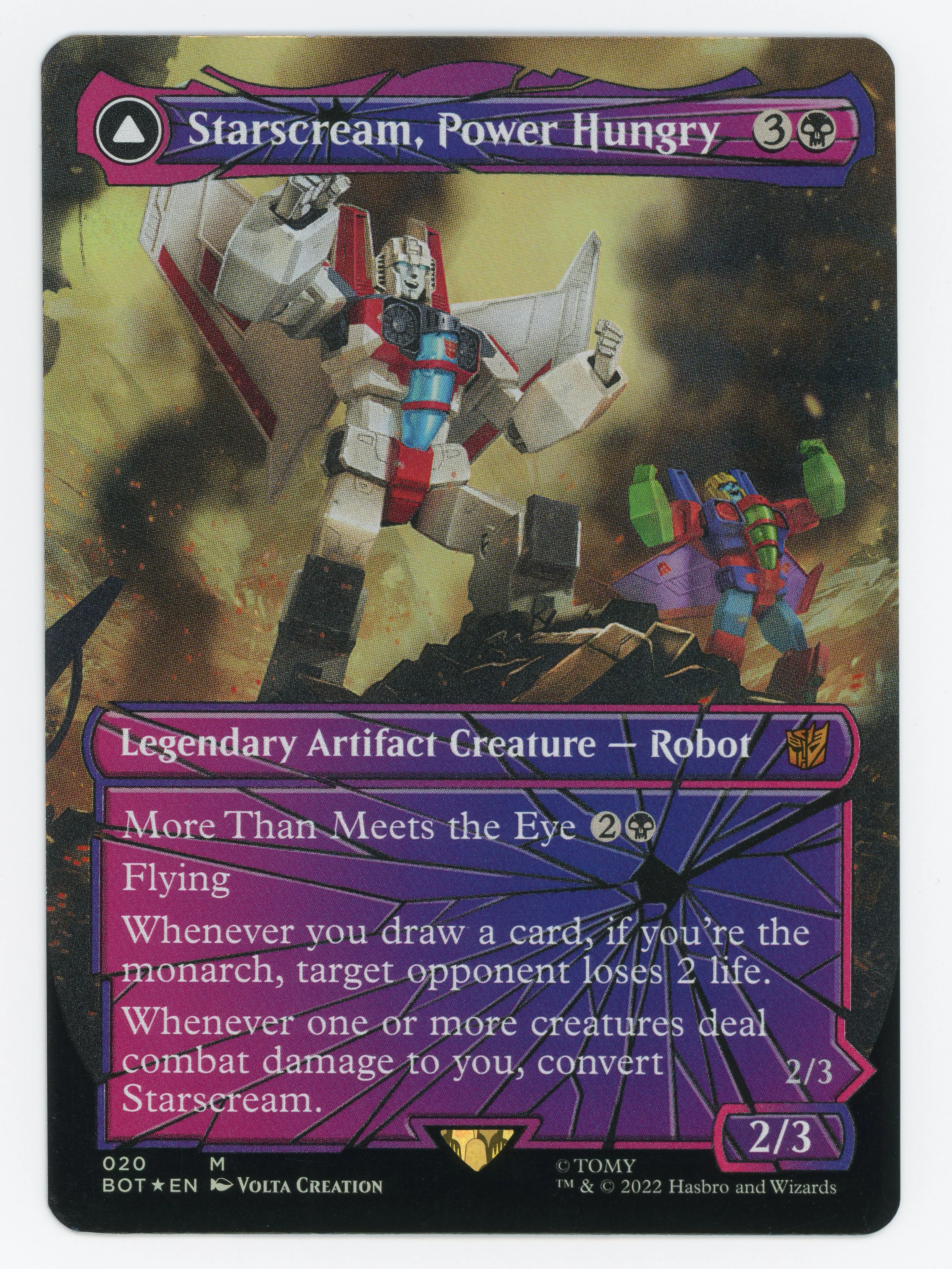 Starscream, Power Hungry // Starscream, Seeker Leader - Borderless - Shattered Glass - Foil - Scan 15302