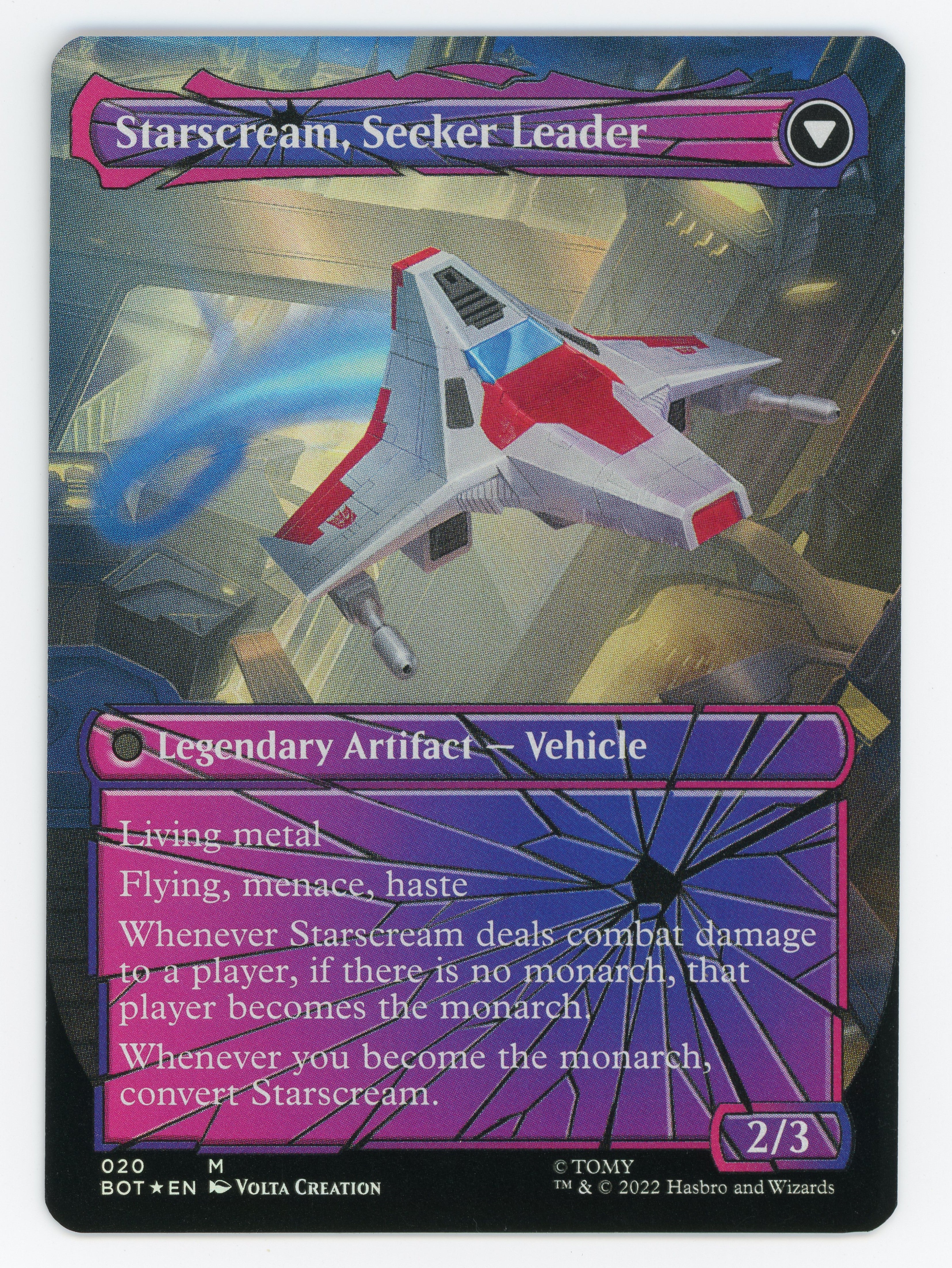 Starscream, Power Hungry // Starscream, Seeker Leader - Borderless - Shattered Glass - Foil - Scan 15302 - Image 2
