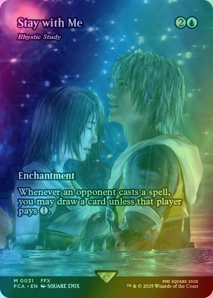 Stay with Me - Rhystic Study [31] [Borderless] [FINAL FANTASY: Through the Ages] [Foil]