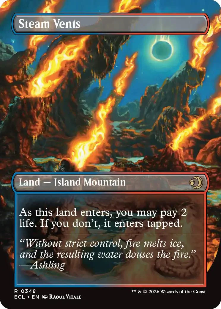 Steam Vents // Steam Vents [348] [Borderless] [Reversible Shock Lands] [Lorwyn Eclipsed] [Non-Foil] - Image 2