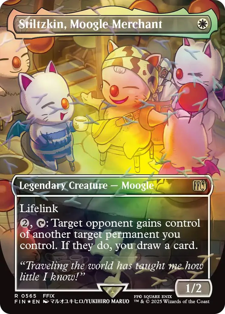 Stiltzkin, Moogle Merchant [565] [Borderless] [FINAL FANTASY] [Chocobo Track Foil]
