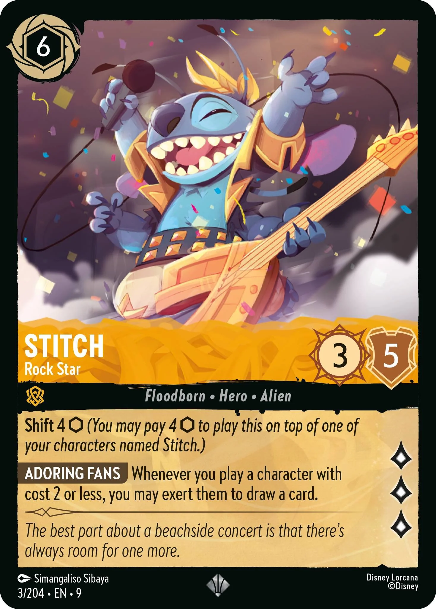 Stitch - Rock Star - 3/204 [Fabled] [Non-Foil]