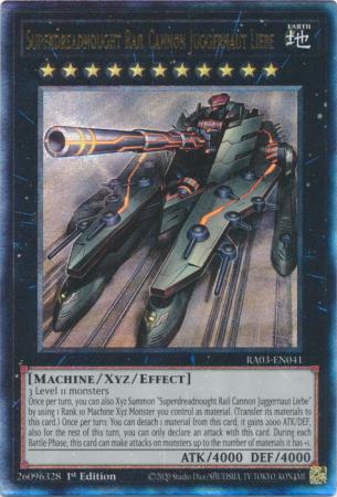 Superdreadnought Rail Cannon Juggernaut Liebe - RA03-EN041 - Prismatic Ultimate Rare - 1st Edition