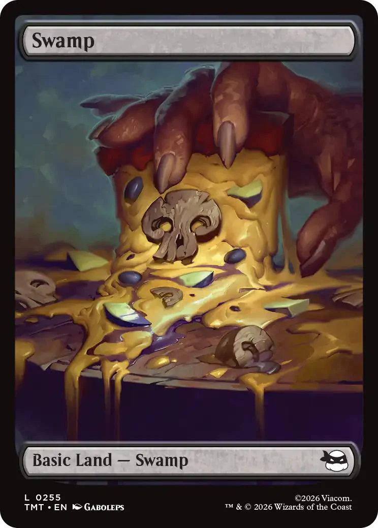 Swamp [255] [Full Art] [Pizza Basic Land ] [Teenage Mutant Ninja Turtles] [Non-Foil]