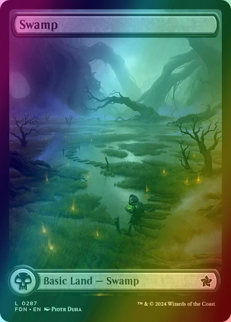 Swamp [287] [Full Art] [Foundations] [Foil]
