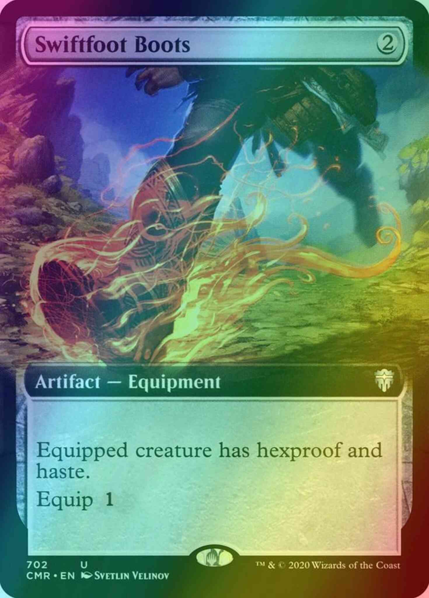 Swiftfoot Boots [702] [Extended Art] [Commander Legends] [Foil]