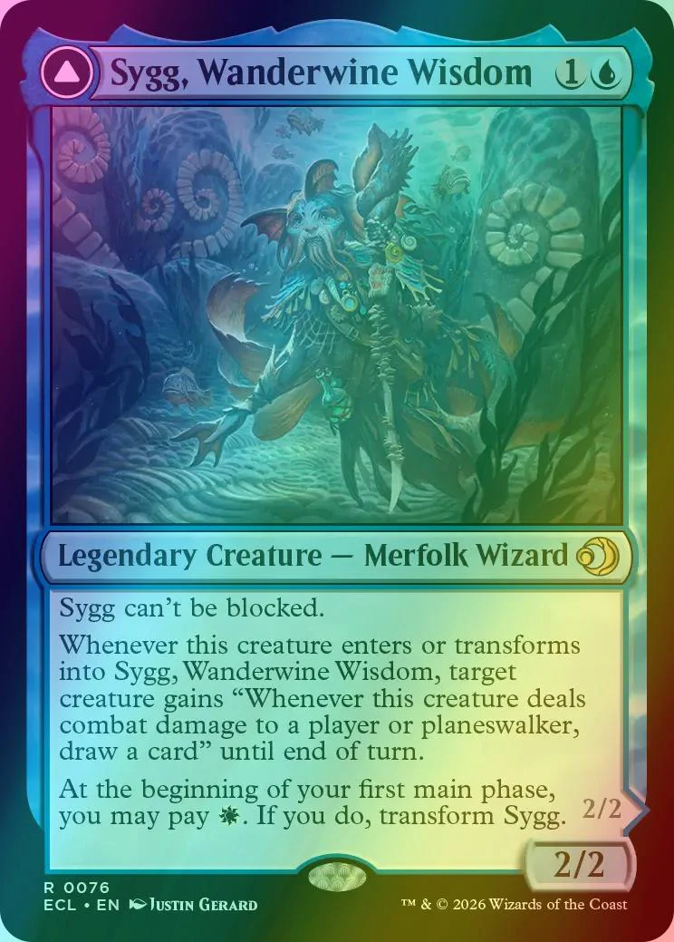 Sygg, Wanderwine Wisdom // Sygg, Wanderbrine Shield [76] [Lorwyn Eclipsed] [Foil]