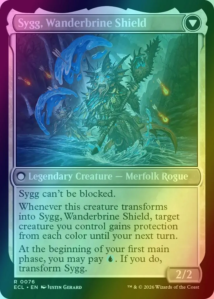 Sygg, Wanderwine Wisdom // Sygg, Wanderbrine Shield [76] [Lorwyn Eclipsed] [Foil] - Image 2