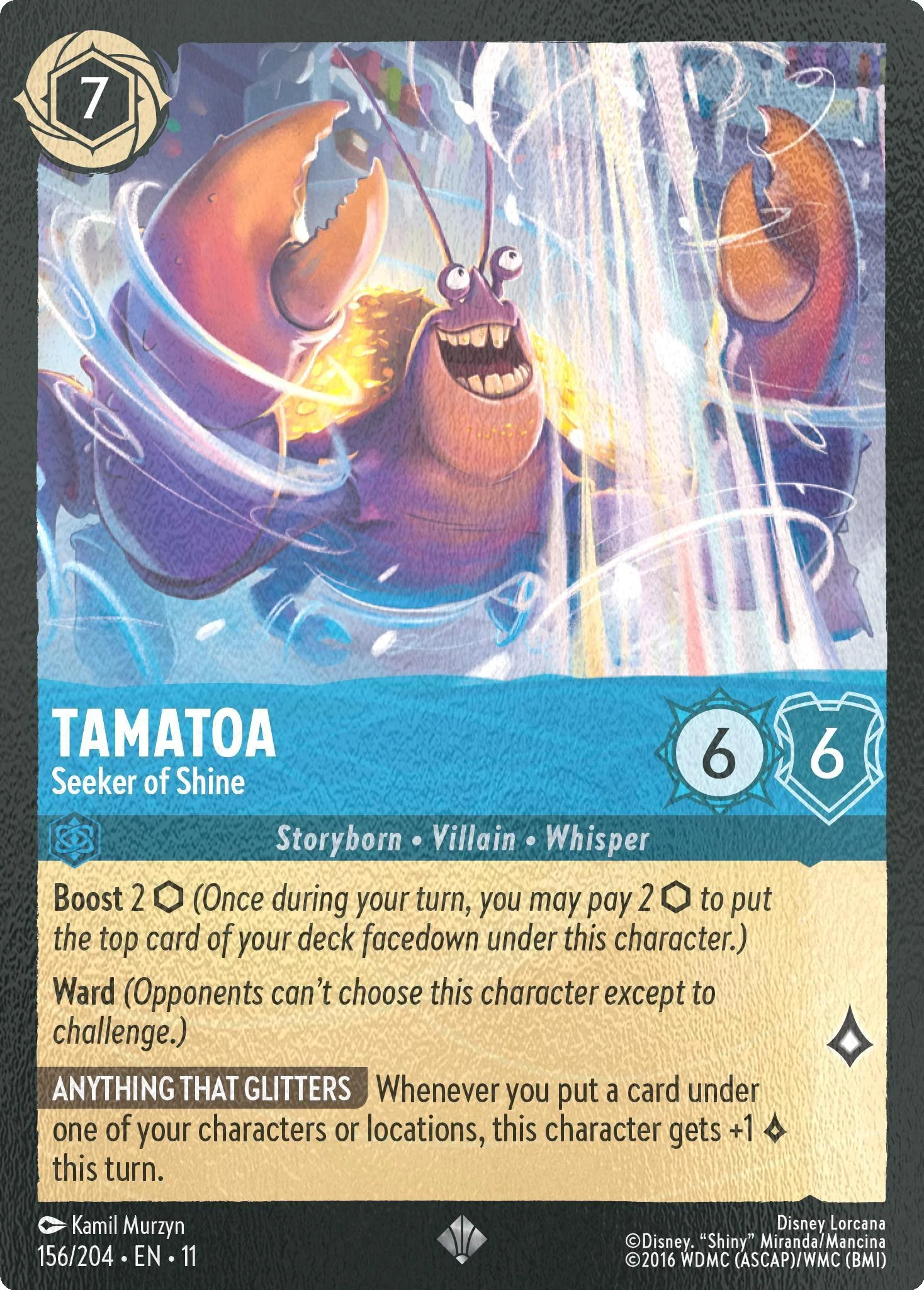 Tamatoa - Seeker of Shine - 156/204 [Winterspell] [Cold Foil]