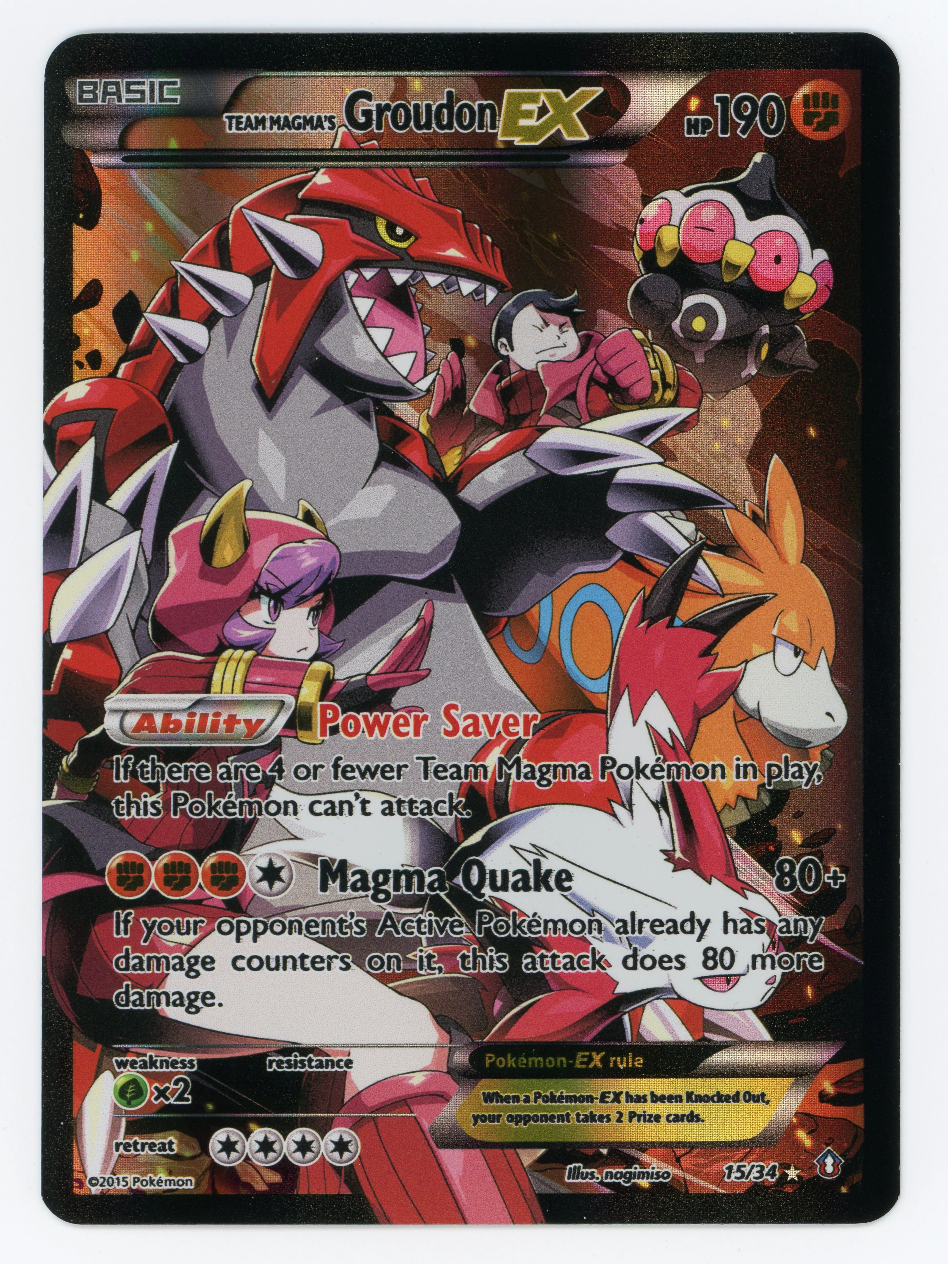 Team Magma's Groudon-ex - 15/34 - Rare Holo EX - Ultra Rare - Scan 15139