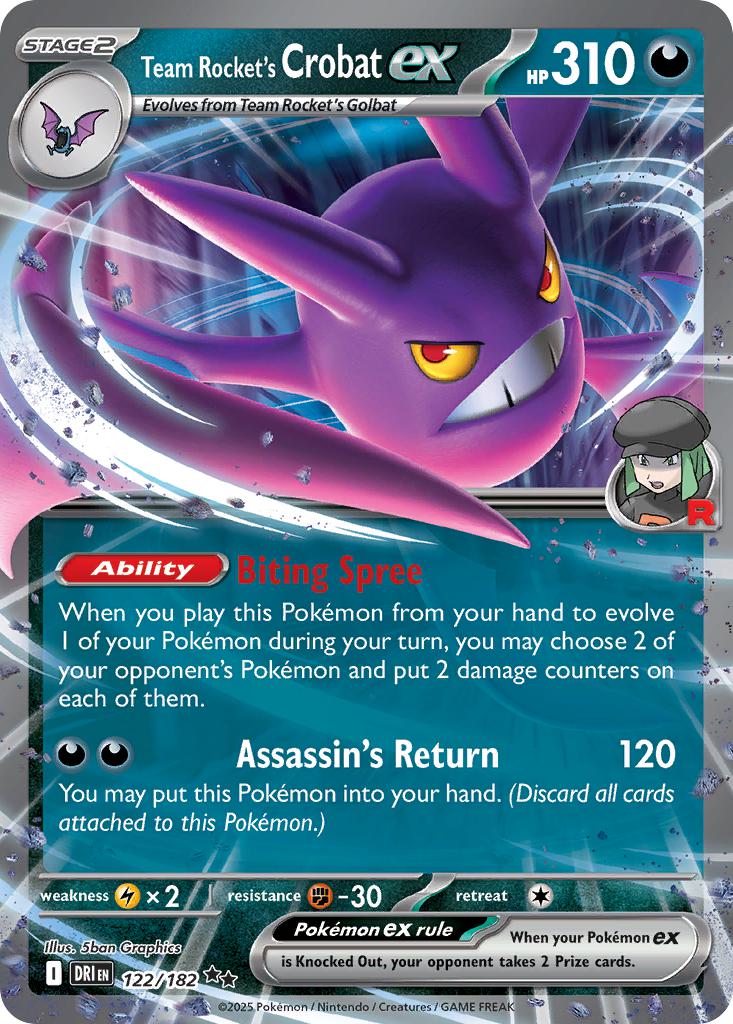 Team Rocket's Crobat ex - 122/182 - Double Rare [sv10-122] [Ultra]