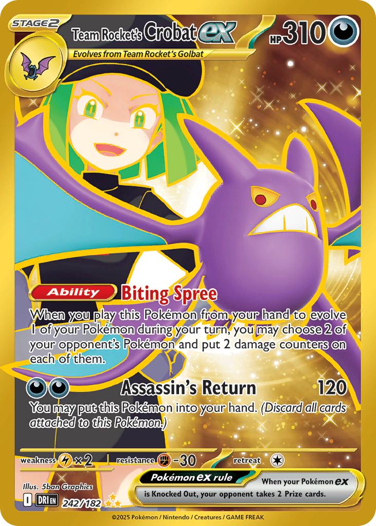 Team Rocket's Crobat ex - 242/182 - Hyper Rare [sv10-242] [Secret]