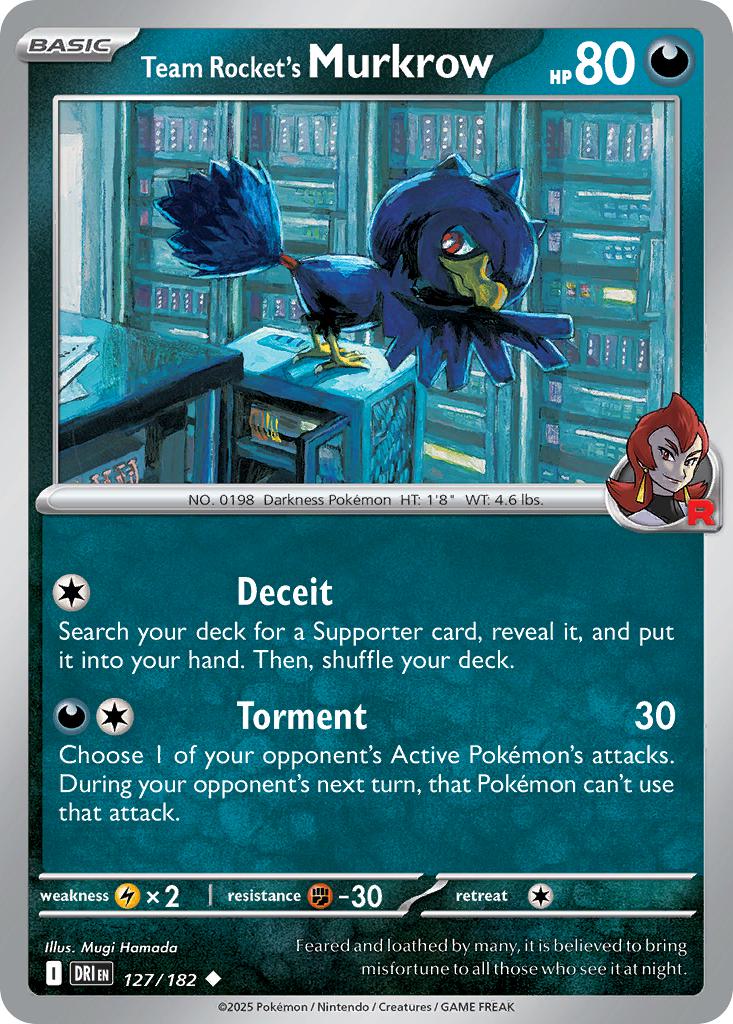 Team Rocket's Murkrow - 127/182 - Uncommon [sv10-127] [Non-Holo]
