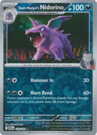 Team Rocket's Nidorino - 118/182 - Common [sv10-118] [Reverse Holo]
