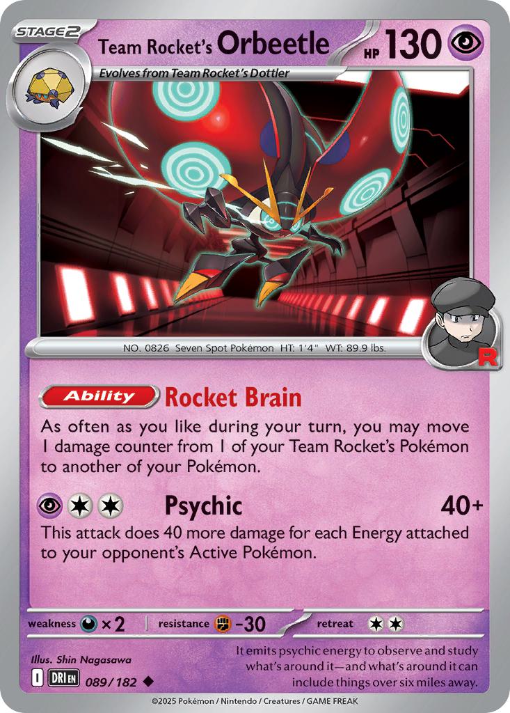 Team Rocket's Orbeetle - 089/182 - Uncommon [sv10-089] [Non-Holo]