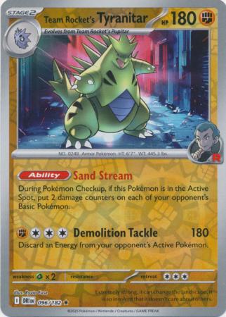 Team Rocket's Tyranitar - 096/182 - Rare [sv10-096] [Reverse Holo]