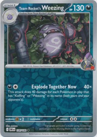 Team Rocket's Weezing - 126/182 - Uncommon [sv10-126] [Reverse Holo]