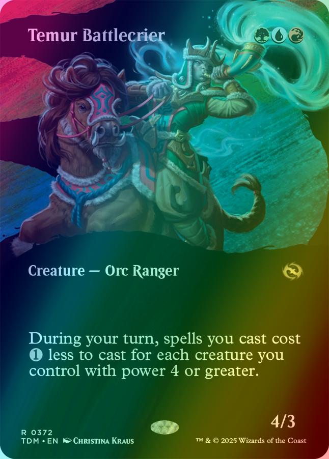 Temur Battlecrier [372] [Borderless] [Clan] [Tarkir: Dragonstorm] [Foil]