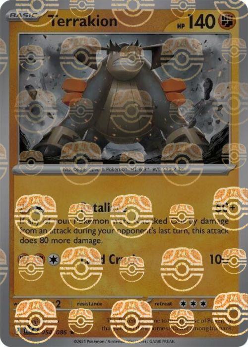 Terrakion - Master Ball Pattern - 054/086 - Rare [sv105w-054] [Reverse Holo]