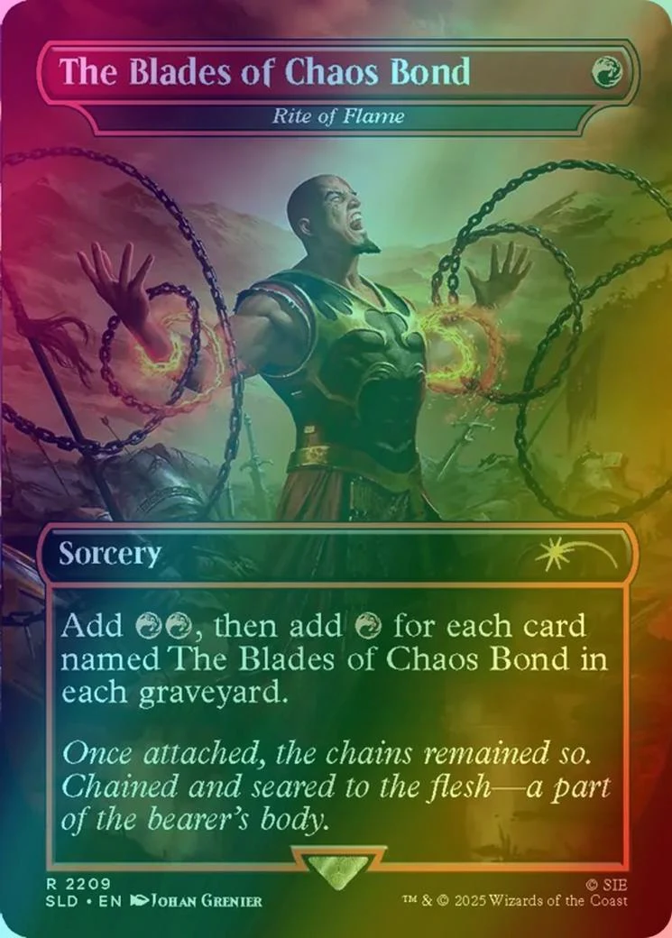 The Blades of Chaos Bond - Rite of Flame [2209] [Borderless] [God of War: Greek] [Secret Lair Drop] [Rainbow Foil]