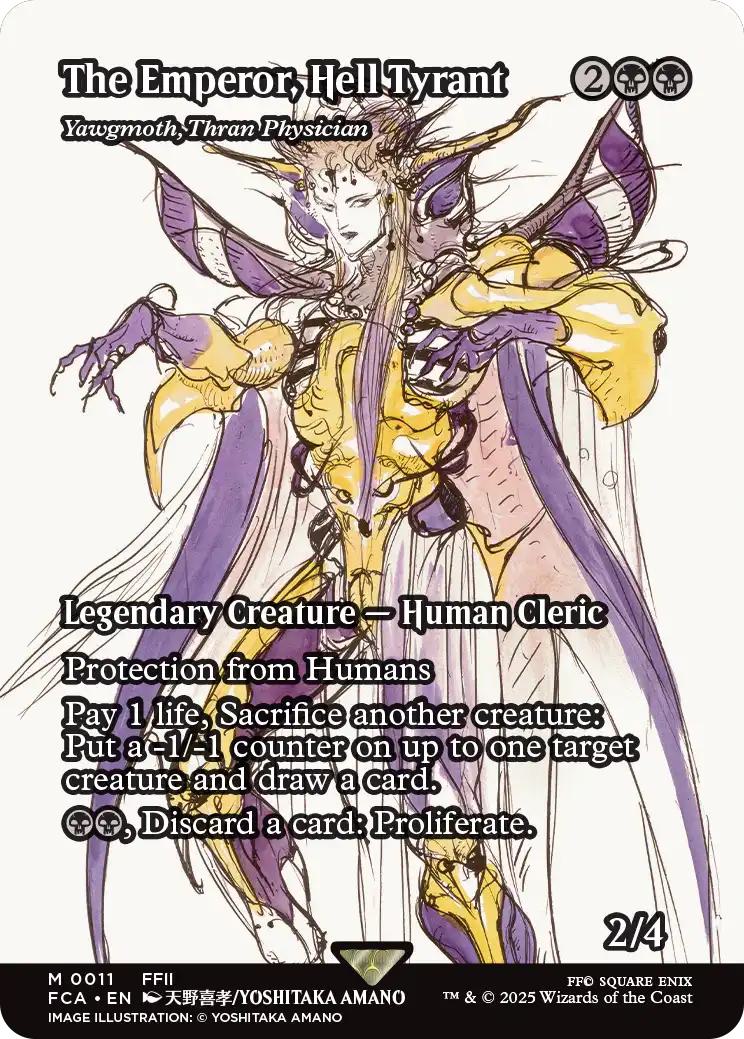 The Emperor, Hell Tyrant - Yawgmoth, Thran Physician [11] [Borderless] [FINAL FANTASY: Through the Ages] [Non-Foil]