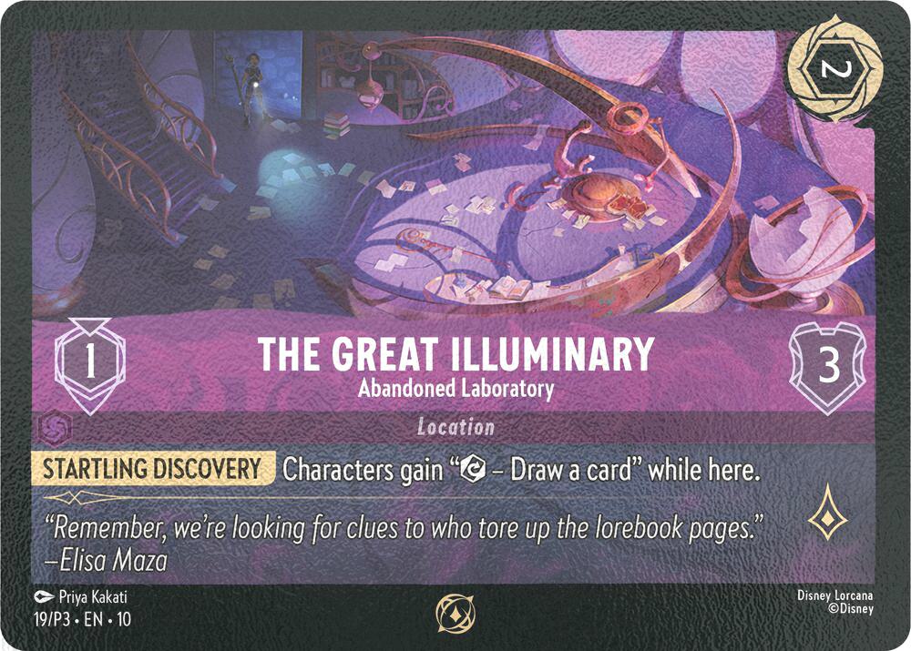 The Great Illuminary - Abandoned Laboratory - 19/P3 [Disney Lorcana Promo Cards] [Cold Foil]