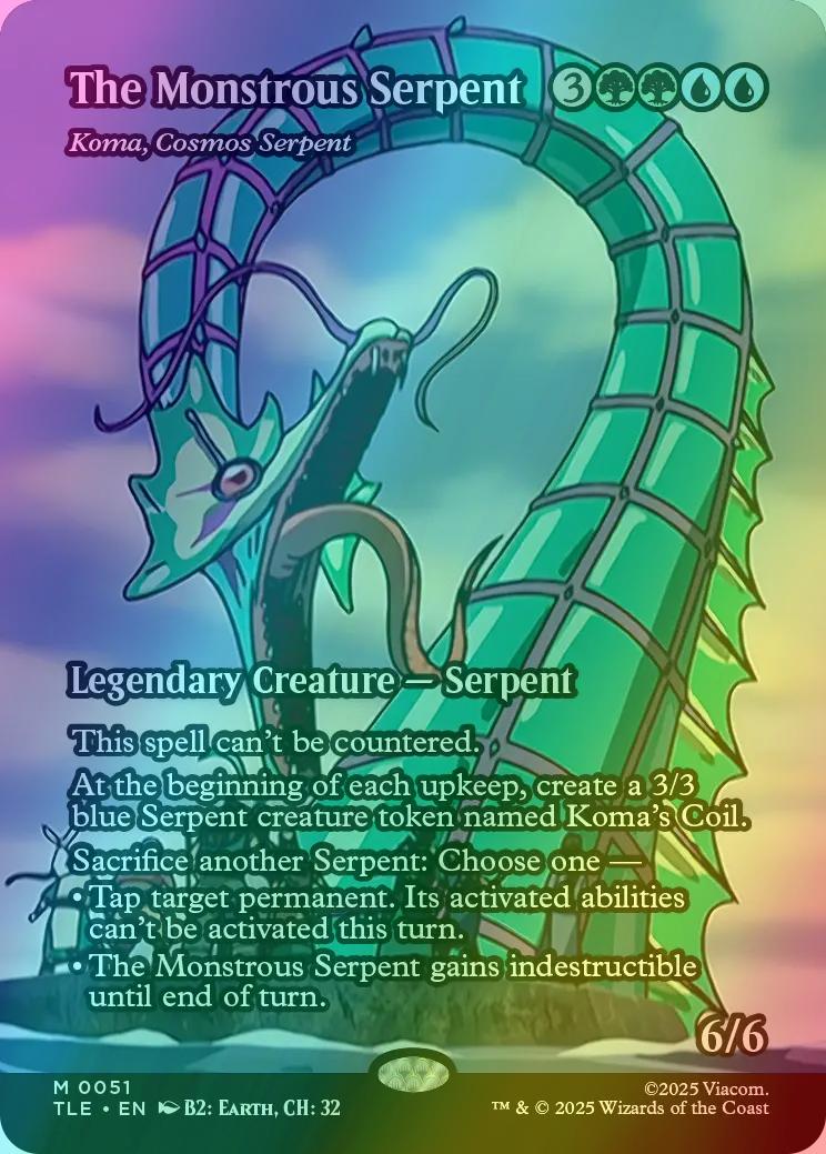 The Monstrous Serpent - Koma, Cosmos Serpent [51] [Borderless] [Source Material] [Avatar: The Last Airbender Eternal] [Foil]