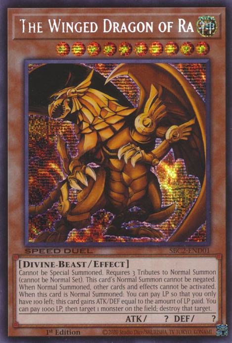 The Winged Dragon of Ra - SBC2-END01 - Prismatic Secret Rare - 1st Edition