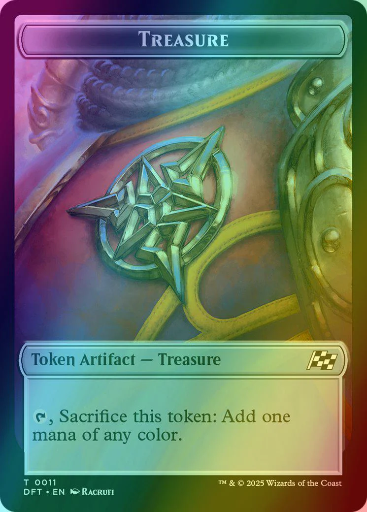 Thopter Token (09) // Treasure Token (11) [Aetherdrift: Tokens] [Foil] - Image 2