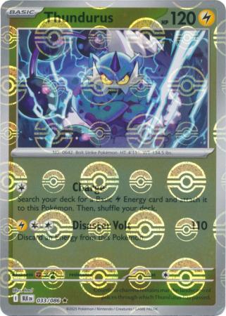 Thundurus - Poké Ball Pattern - 033/086 - Rare [sv105b-033] [Reverse Holo]