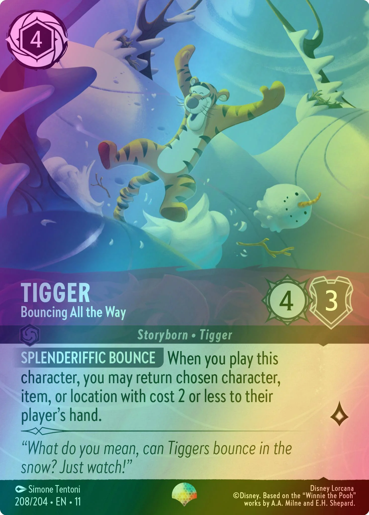 Tigger - Bouncing All the Way (Epic) - 208/204 [Winterspell] [Holofoil]