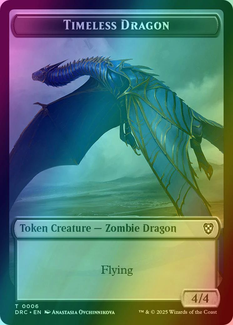 Timeless Dragon Token (06) // Zombie Token (07) [Aetherdrift: Commander: Tokens] [Foil]