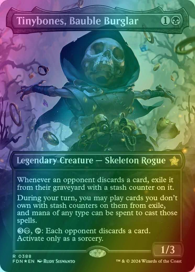 Tinybones, Bauble Burglar [388] [Borderless] [Foundations] [Mana Foil]