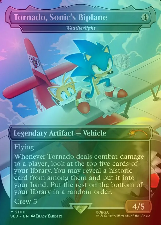 Tornado, Sonic's Biplane - Weatherlight [2100] [Borderless] [Secret Lair X Sonic: Turbo Gear] [Secret Lair Drop] [Foil]