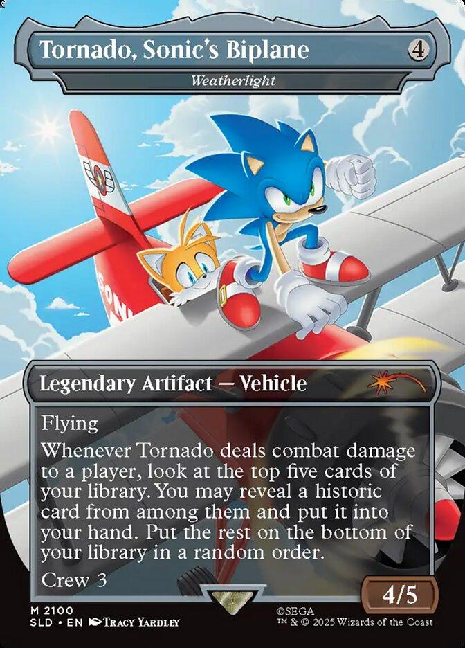 Tornado, Sonic's Biplane - Weatherlight [2100] [Borderless] [Secret Lair X Sonic: Turbo Gear] [Secret Lair Drop] [Non-Foil]