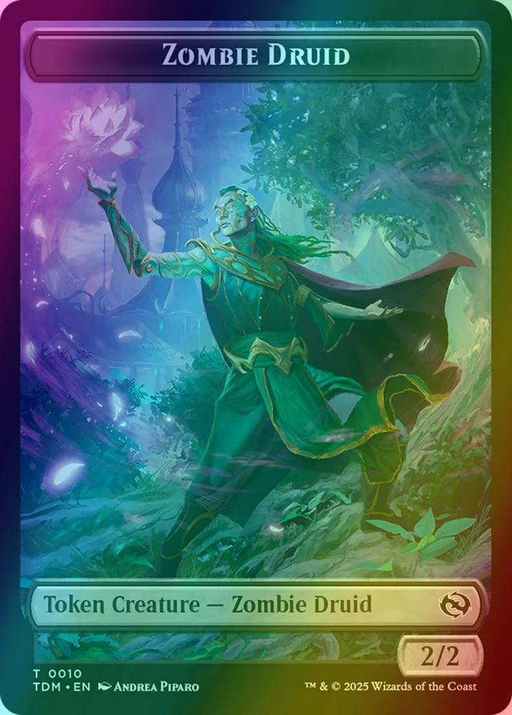 Treasure Token (16) // Zombie Druid Token (10) [Tarkir: Dragonstorm: Tokens] [Foil] - Image 2