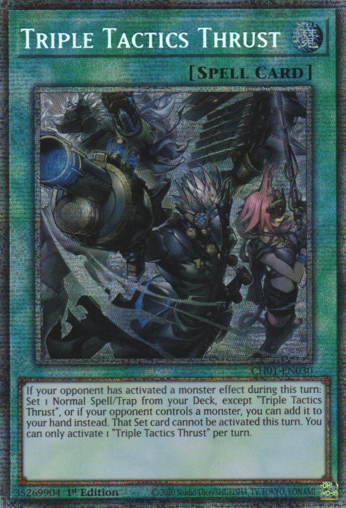 Triple Tactics Thrust - CH01-EN030 - Starlight Rare - 1st Edition