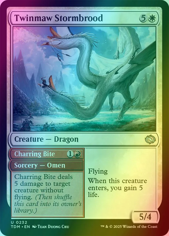 Twinmaw Stormbrood // Charring Bite [232] [Tarkir: Dragonstorm] [Foil]