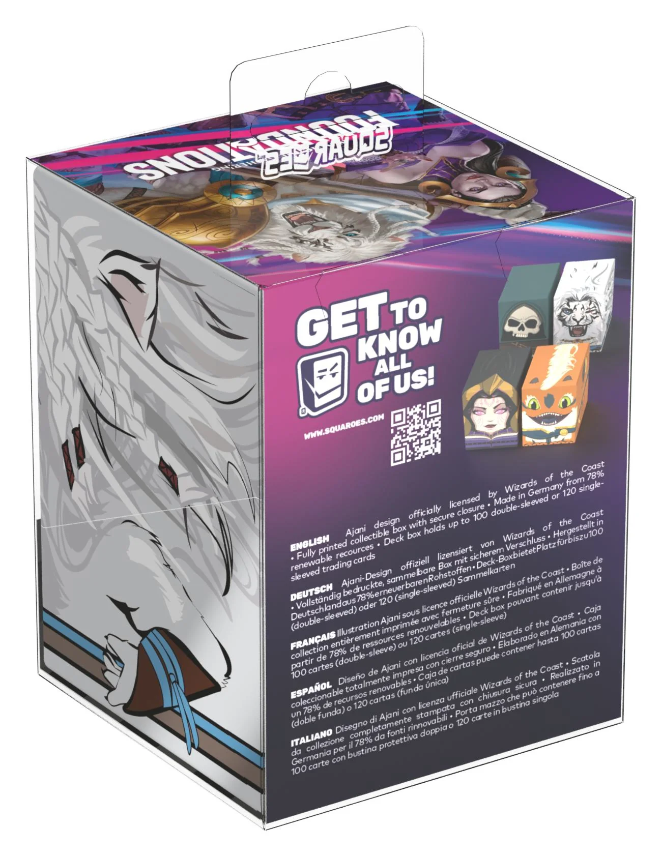 Ultimate Guard MTG Squaroes Deck Box - 100 - Foundations - Ajani - Image 2