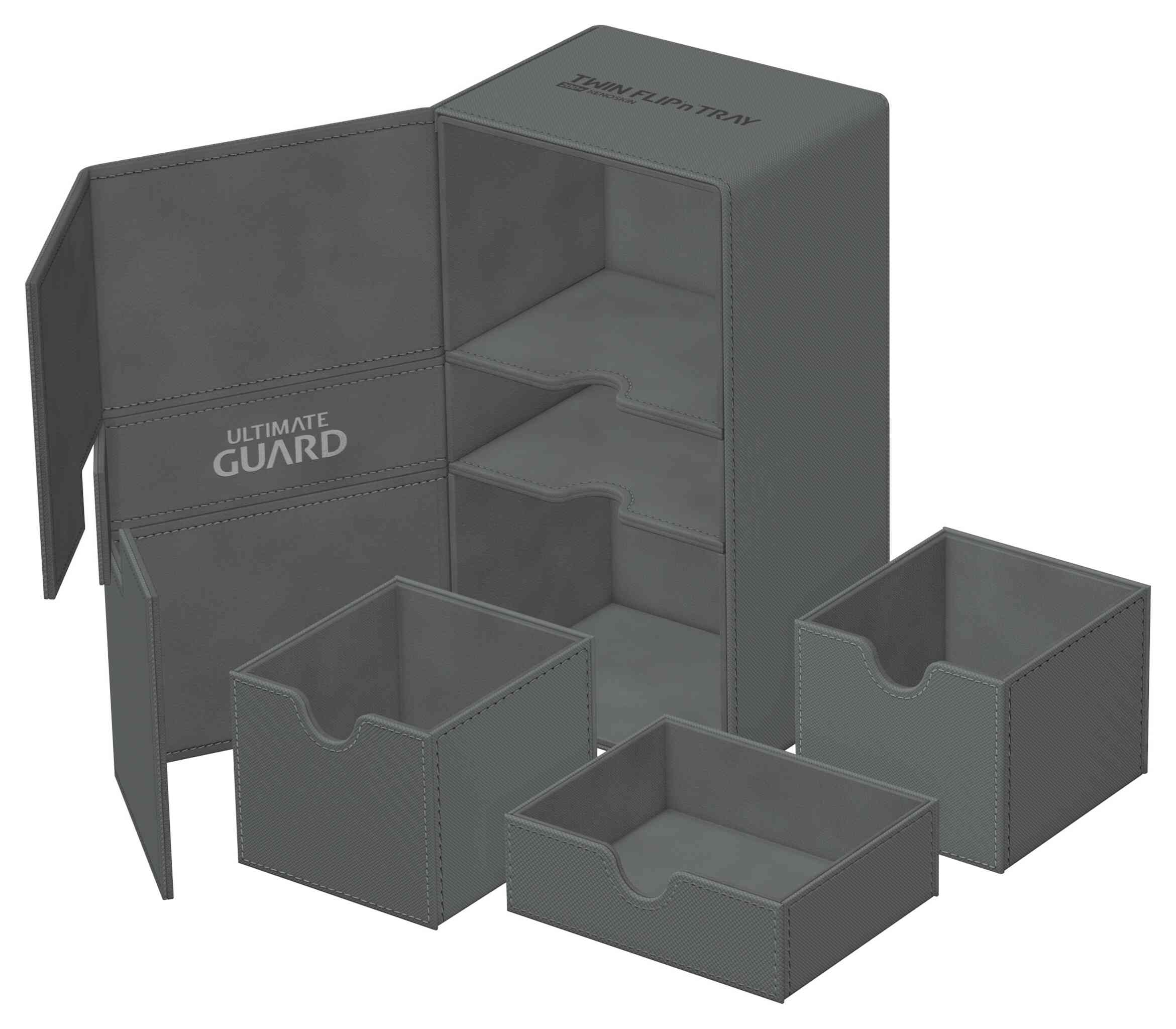 Ultimate Guard Twin Flip'n'Tray Xenoskin Monocolor Deck Case - 200+ - Grey - Image 2