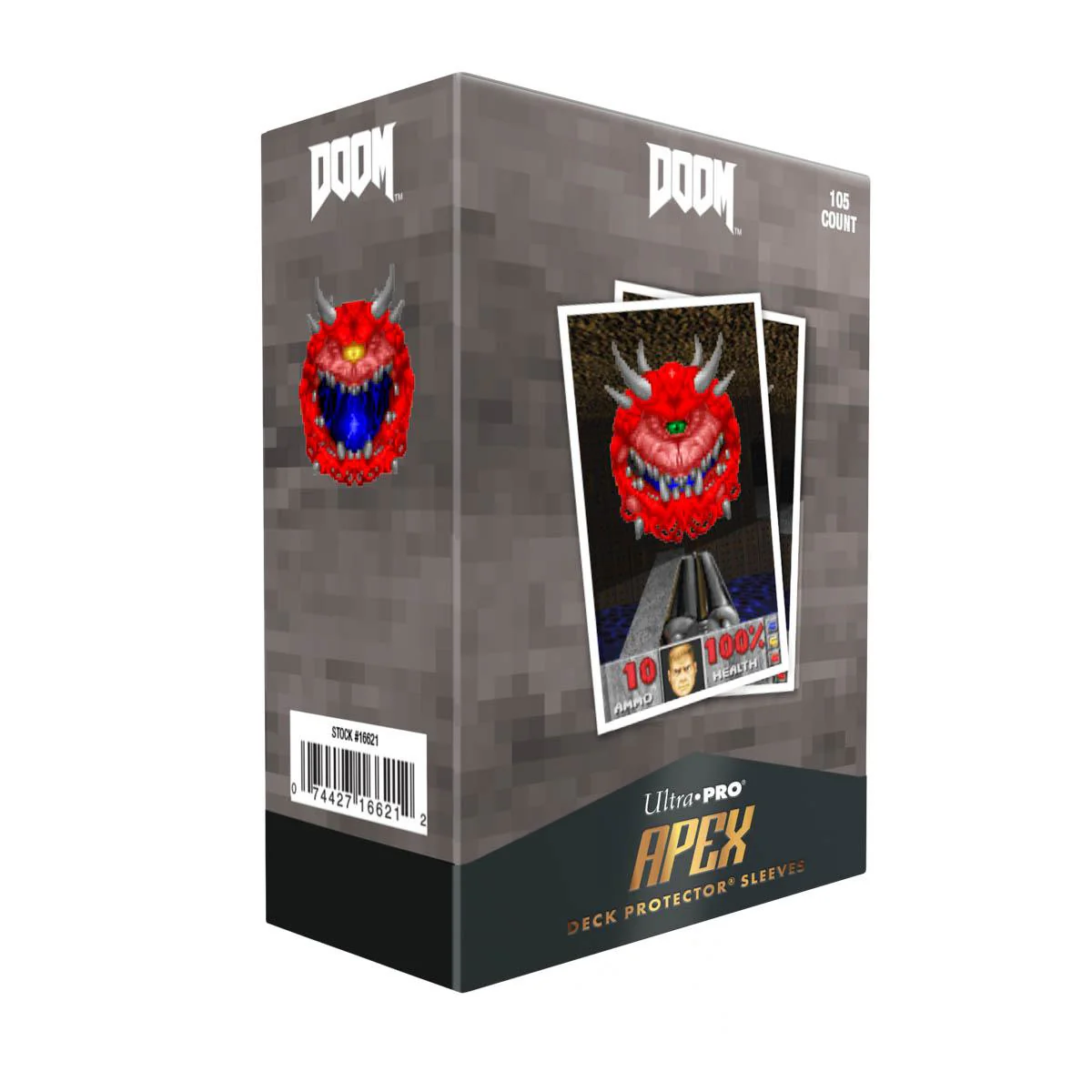 Ultra Pro Apex Deck Protector Sleeves - Standard Size - 105ct - DOOM - Cacodemon